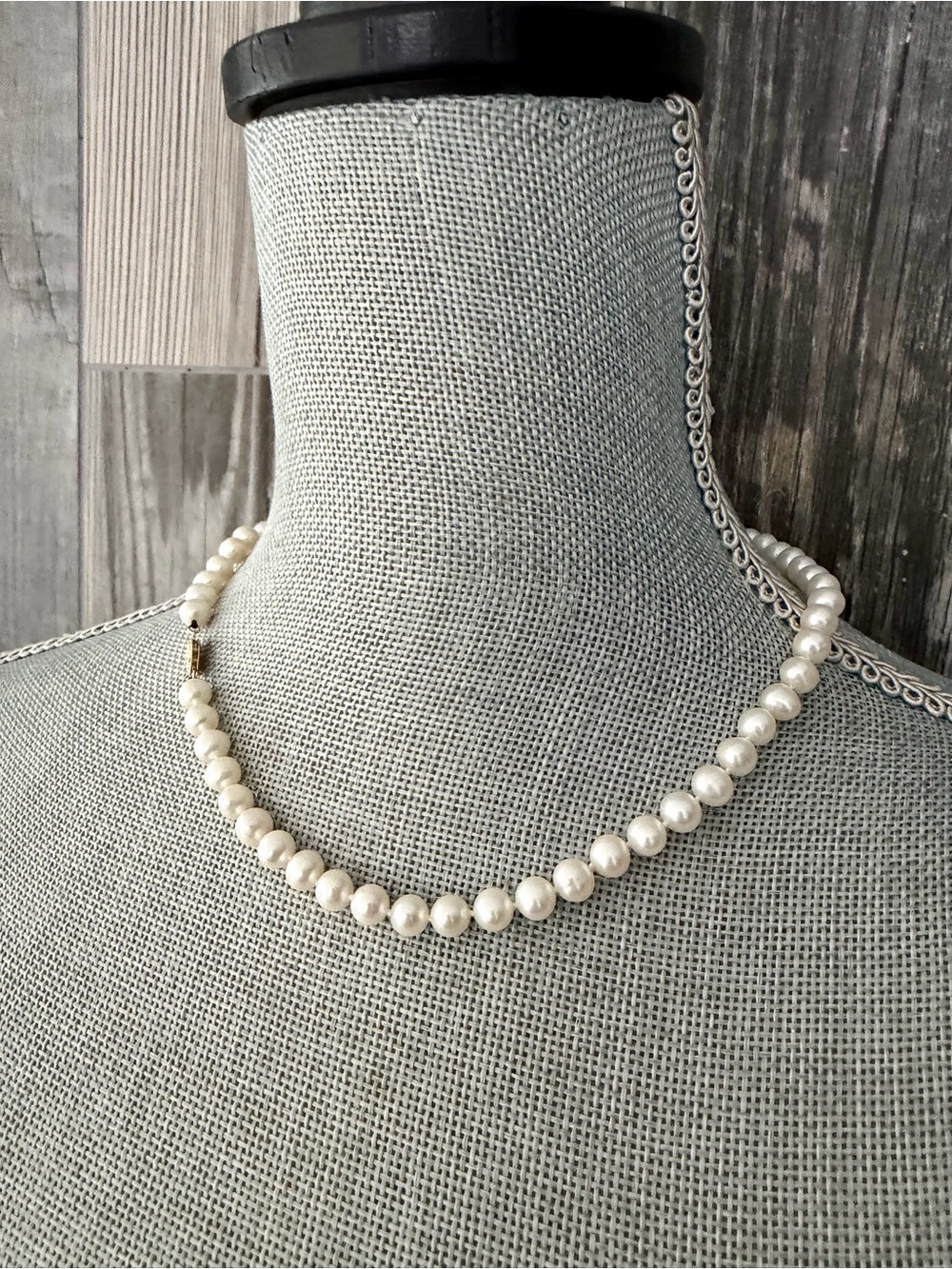Vintage 1950’s Pearl Necklace with 14K Gold Clasp